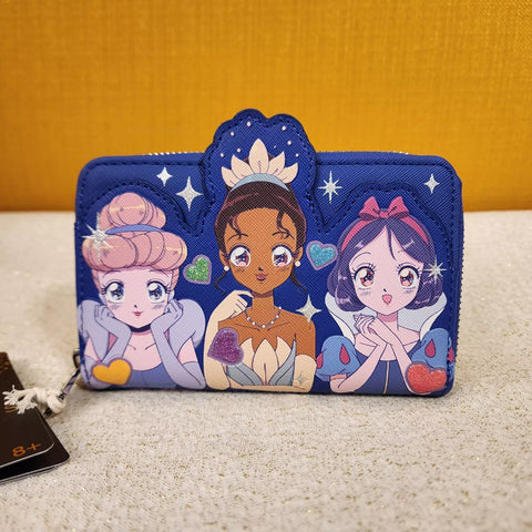 Princess Manga Anime Cinderella Snow White Tiana Wallet