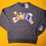 Cakeworthy Care Bears X Sesame Street Crewneck Sweatshirt Pull Over Grey M