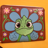 Loungefly Disney Tangled Rapunzel Pascal Flower Face Floral Zip Around Wallet