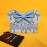 Minnie Mouse Lollipop Sprinkle Ears Small Zip Wallet Blue