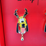 Disney Baublebar Pluto Reindeer Antlers Stud Earrings Jingle Bell Christmas