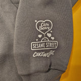 Cakeworthy Care Bears X Sesame Street Crewneck Sweatshirt Pull Over Grey M