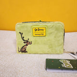 Dr. Seuss The Grinch Furry Plush Cosplay Glow Zip Around Wallet