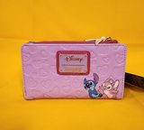 Angel and Stitch Heart Moving Valentine's Day Flap Wallet
