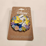 Donald Duck Peace Sign Flower Frame Enamel Pin