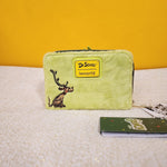 Dr. Seuss The Grinch Furry Plush Cosplay Glow Zip Around Wallet