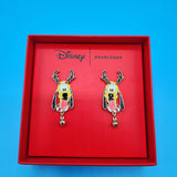 Disney Baublebar Pluto Reindeer Antlers Stud Earrings Jingle Bell Christmas