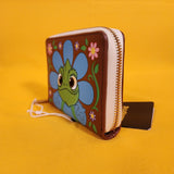 Loungefly Disney Tangled Rapunzel Pascal Flower Face Floral Zip Around Wallet