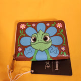 Loungefly Disney Tangled Rapunzel Pascal Flower Face Floral Zip Around Wallet