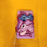 Angel and Stitch Heart Moving Valentine's Day Flap Wallet