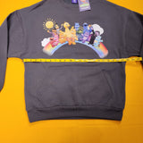 Cakeworthy Care Bears X Sesame Street Crewneck Sweatshirt Pull Over Grey M