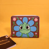Loungefly Disney Tangled Rapunzel Pascal Flower Face Floral Zip Around Wallet
