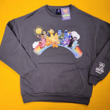 Cakeworthy Care Bears X Sesame Street Crewneck Sweatshirt Pull Over Grey M