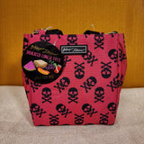 Betsey Johnson Skull Bones Pink Zip Top Insulated Lunch Tote