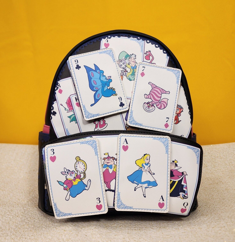 Alice in Wonderland Character Playing Cards Mini Backpack