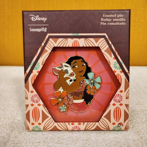 Moana and Pua Floral Glitter Limited Edition Pin