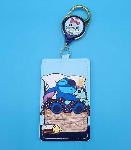 Loungefly Disney Lilo and Stitch Scrump Bedtime Retractable Lanyard ID Holder
