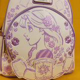Loungefly Disney Princess Tangled Rapunzel Sketched Purple Mini Backpack
