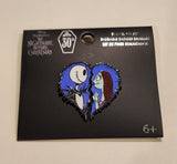 Nightmare Before Christmas Jack And Sally Heart Halves Pin Set