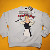 Cakeworthy Cinderella Comic Drop Sleeve Crewneck Blue Sweatshirt Oversized M