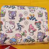 Loungefly Sanrio Hello Kitty And Friends Floral AOP Soft Tag Zipper Wallet