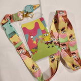 Spongebob Sqaure Pants Patrick Ice Cream Lanyard ID Holder