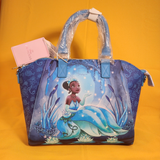 Loungefly Disney The Princess And The Frog Tiana Firefly Satchel Blue Handbag