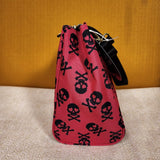 Betsey Johnson Skull Bones Pink Zip Top Insulated Lunch Tote