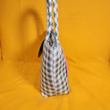 Betsey Johnson Green and White Gingham Insulated Lunch Tote Bag