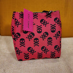 Betsey Johnson Skull Bones Pink Zip Top Insulated Lunch Tote