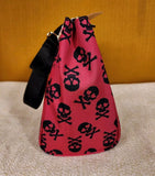 Betsey Johnson Skull Bones Pink Zip Top Insulated Lunch Tote