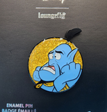 Aladdin Genie Of Lamp Sigh Expression Gold Glitter Enamel Pin