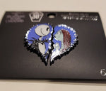 Nightmare Before Christmas Jack And Sally Heart Halves Pin Set