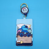 Loungefly Disney Lilo and Stitch Scrump Bedtime Retractable Lanyard ID Holder