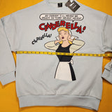 Cakeworthy Cinderella Comic Drop Sleeve Crewneck Blue Sweatshirt Oversized M
