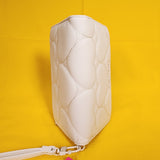 Betsey Johnson White Quilted Heart Love Wallet Wristlet Zip Around