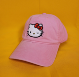 Hello Kitty Sanrio Fuzzy Face Wink Dad Hat Pink Patch Adjustable Embroidered