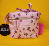 Betsey Johnson Rose Print 6 Pack Insulated Lunch Bag Train Case Cooler