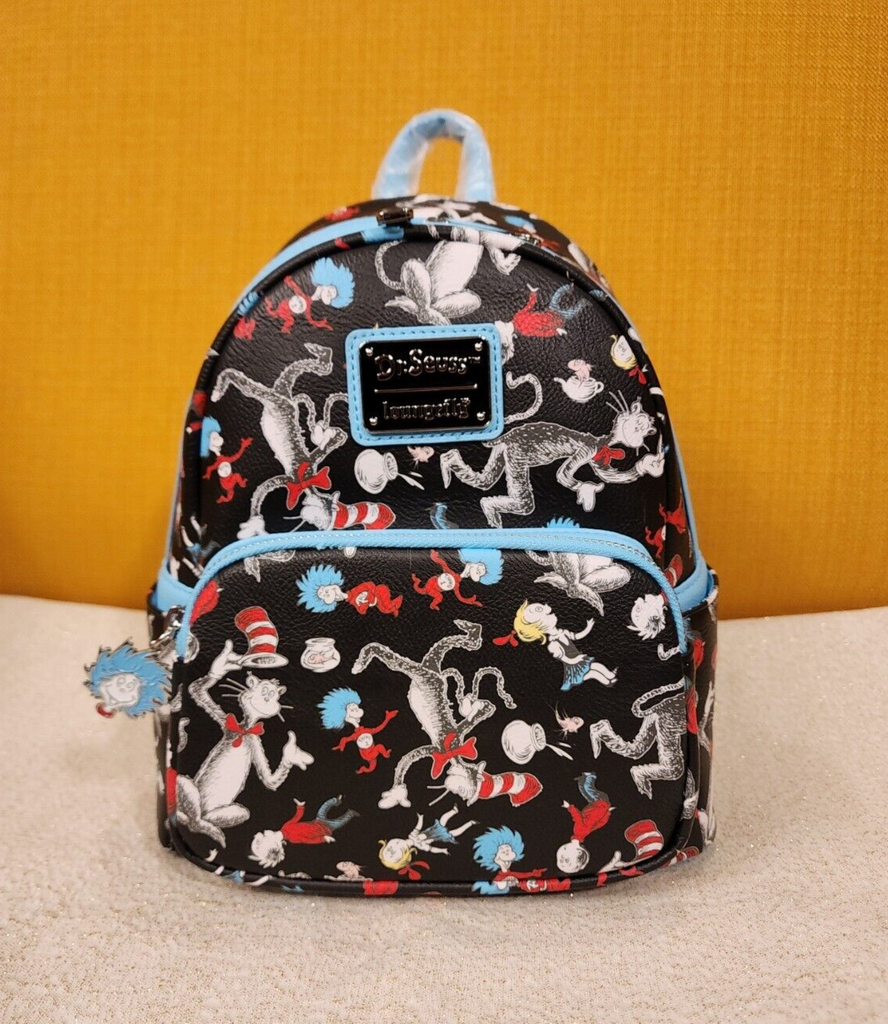cat mini backpack purse Dr. Seuss Cat In The Hat AOP Mini Backpack – Get Lojos Mojo