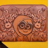 Loungefly Disney Pixar Coco Miguel Floral Tonal Brown Zip Around Wallet