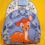 Loungefly Disney Bambi White and Blue Floral Flower Thumper Mini Backpack