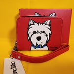 Marc Tetro Westie Terrier Red Dog Wallet Cardholder Wristlet
