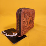 Loungefly Disney Pixar Coco Miguel Floral Tonal Brown Zip Around Wallet