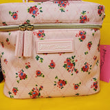 Betsey Johnson Rose Print 6 Pack Insulated Lunch Bag Train Case Cooler