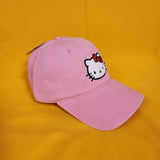 Hello Kitty Sanrio Fuzzy Face Wink Dad Hat Pink Patch Adjustable Embroidered
