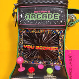 Betsey Johnson Kitsch Scored! Black Arcade Game Machine Crossbody Handbag
