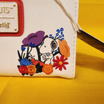 Loungefly Peanuts Snoopy Floral Embroidered Flower Flap Wallet NEW