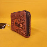 Loungefly Disney Pixar Coco Miguel Floral Tonal Brown Zip Around Wallet