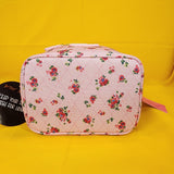 Betsey Johnson Rose Print 6 Pack Insulated Lunch Bag Train Case Cooler