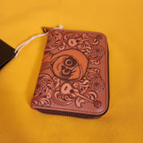 Loungefly Disney Pixar Coco Miguel Floral Tonal Brown Zip Around Wallet